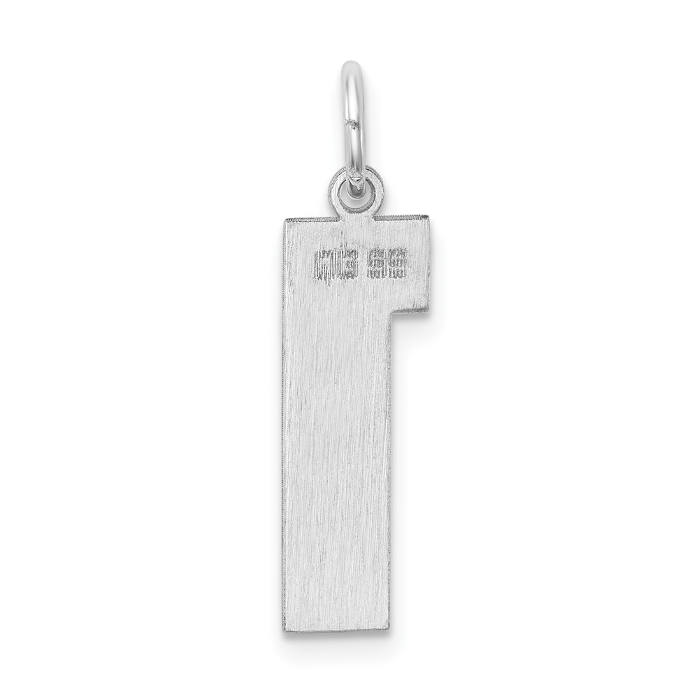 Sterling Silver/Rhodium-plated Polished Number 1 Charm (QPL01)