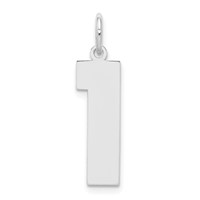 Sterling Silver Rhodium-plated Polished Number 1 Charm view 1