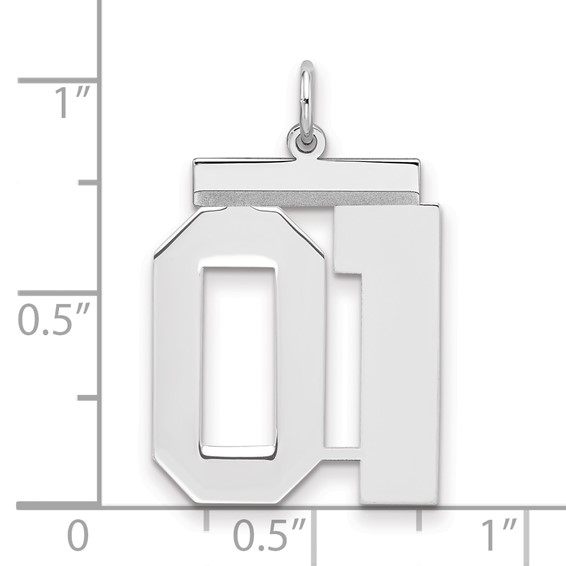 Sterling Silver Large Polished Number 1 W/Top