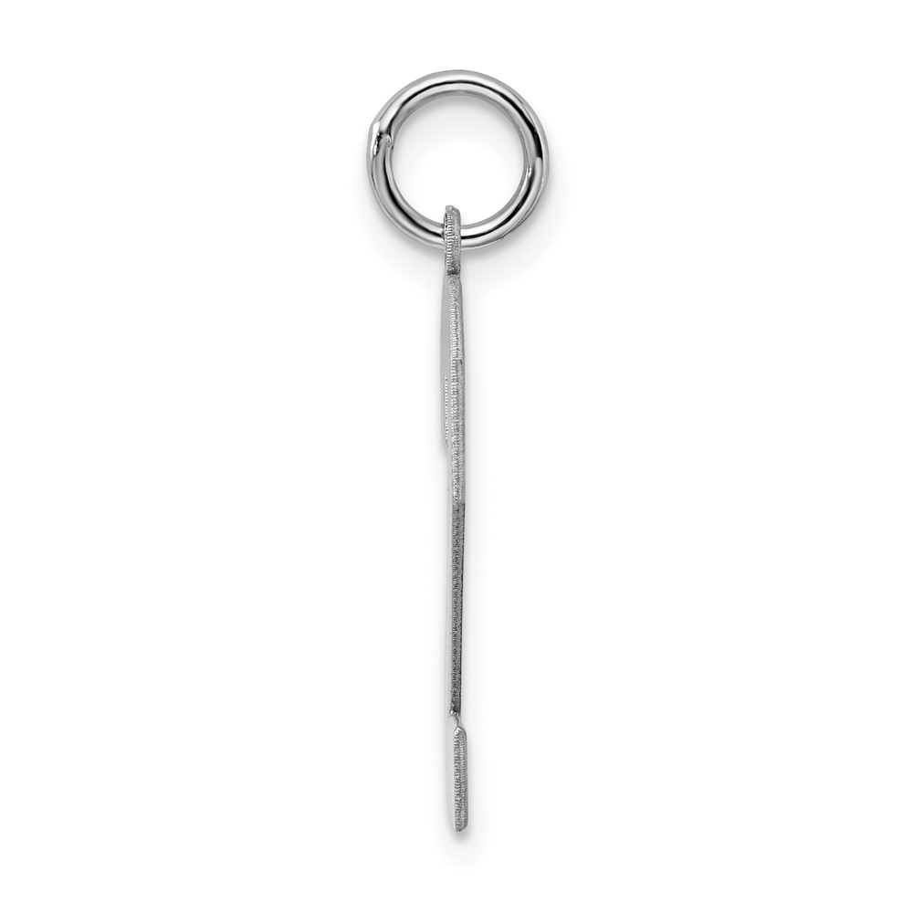 Sterling Silver/Rhodium-plated Polished Number 2 Charm (QPL02)