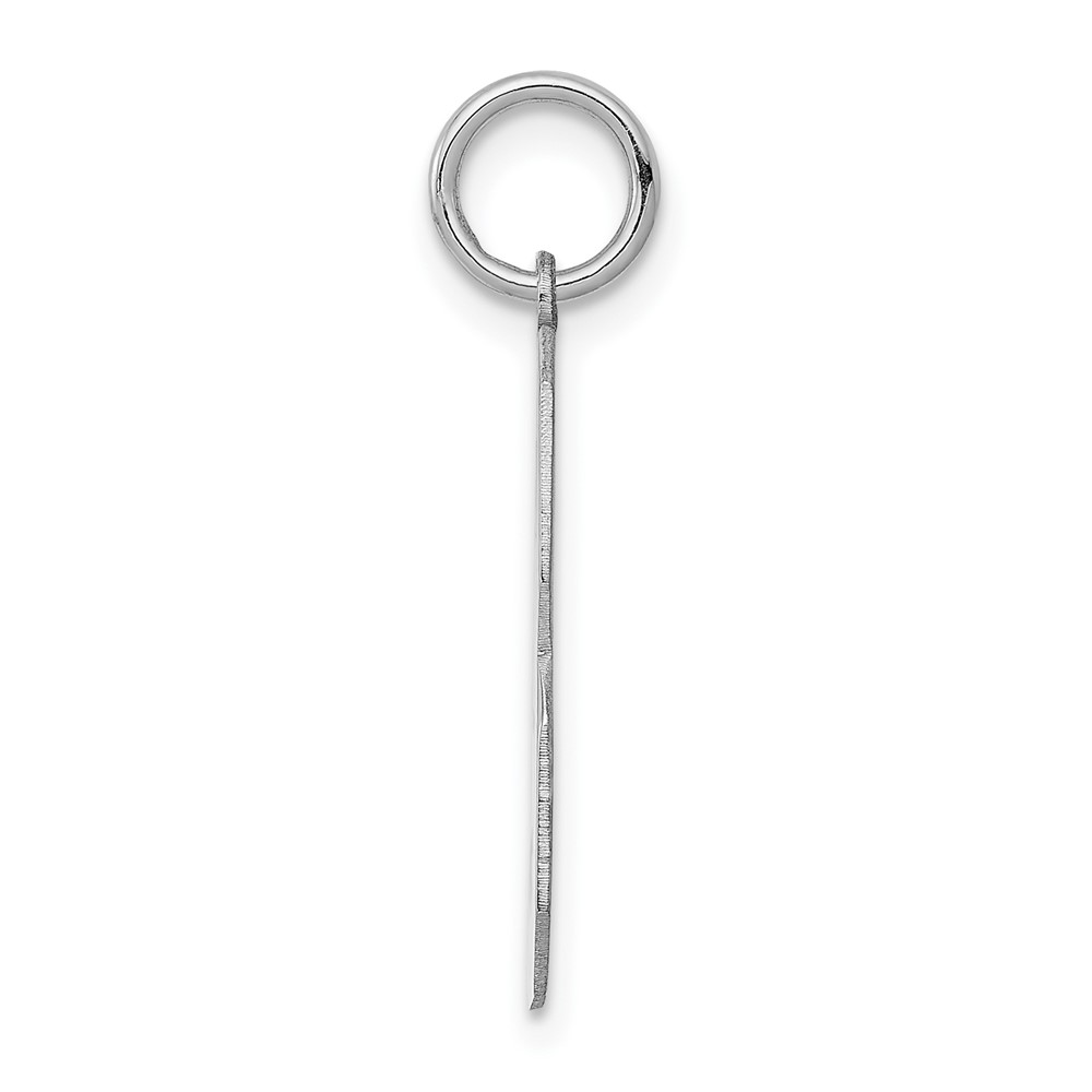 Sterling Silver/Rhodium-plated Polished Number 3 Charm (QPL03)