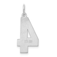 Sterling Silver Rhodium-plated Polished Number 4 Charm view 4