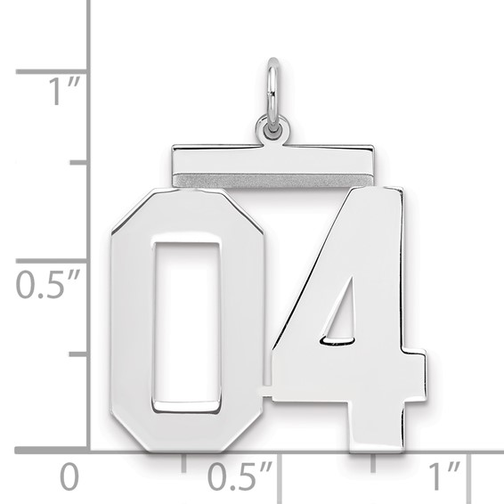 Sterling Silver Large Polished Number 4 W/Top