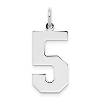 Sterling Silver Rhodium-plated Polished Number 5 Charm view 1