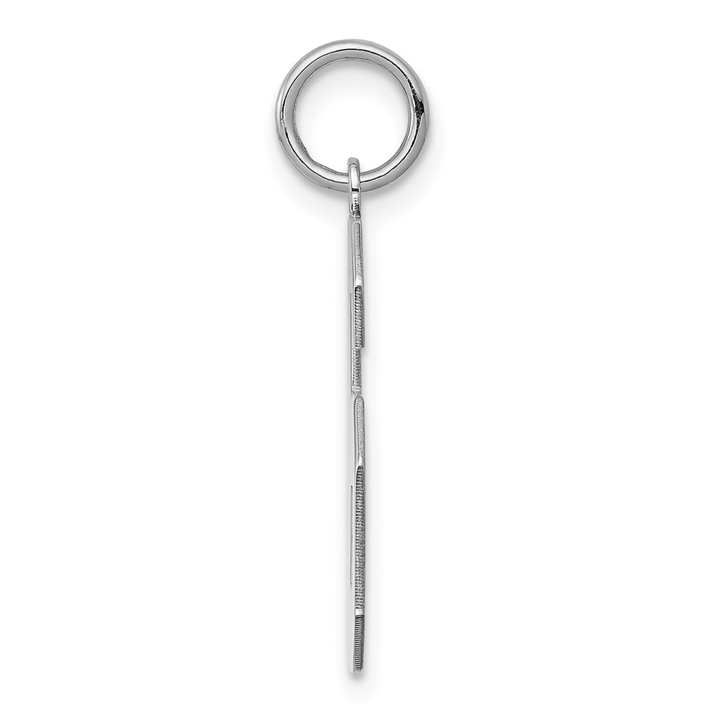 Sterling Silver/Rhodium-plated Polished Number 6 Charm (QPL06)