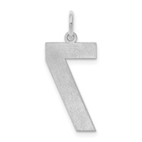 Sterling Silver Rhodium-plated Polished Number 7 Charm view 4
