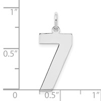 Sterling Silver Rhodium-plated Polished Number 7 Charm view 3