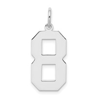 Sterling Silver Rhodium-plated Polished Number 8 Charm view 1