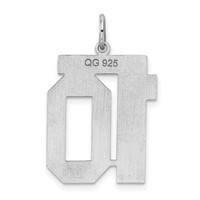 Sterling Silver Rhodium-plated Polished Number 10 Charm view 4