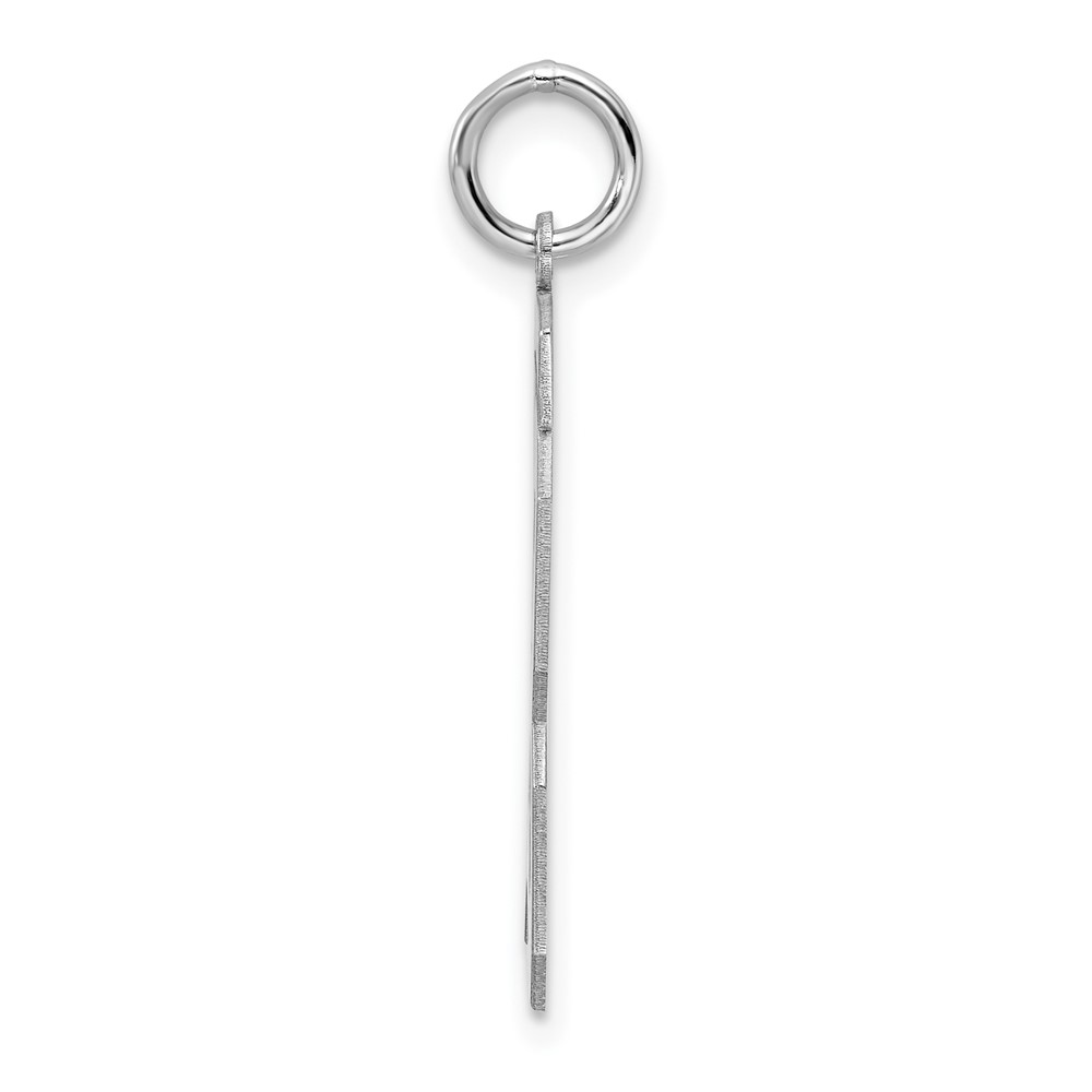 Sterling Silver/Rhodium-plated Polished Number 13 Charm (QPL13)