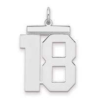 Sterling Silver Rhodium-plated Polished Number 18 Charm view 1