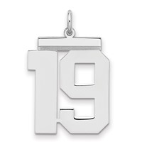 Sterling Silver Rhodium-plated Polished Number 19 Charm view 1