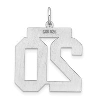 Sterling Silver Rhodium-plated Polished Number 20 Charm view 4