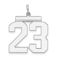 Sterling Silver Rhodium-plated Polished Number 23 Charm view 1