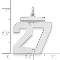 Sterling Silver Rhodium-plated Polished Number 27 Charm view 2