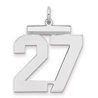 Sterling Silver Rhodium-plated Polished Number 27 Charm view 1