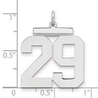 Sterling Silver Rhodium-plated Polished Number 29 Charm view 2
