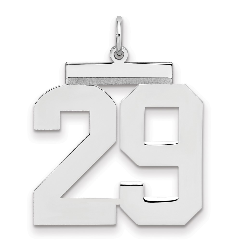 Sterling Silver Rhodium-plated Polished Number 29 Charm