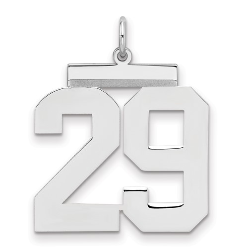 Sterling Silver Rhodium-plated Polished Number 29 Charm