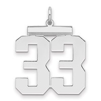 Sterling Silver Rhodium-plated Polished Number 33 Charm view 1