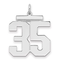 Sterling Silver Rhodium-plated Polished Number 35 Charm view 1