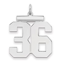 Sterling Silver Rhodium-plated Polished Number 36 Charm view 1