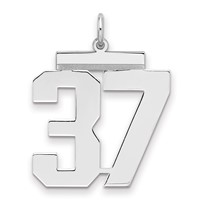Sterling Silver Rhodium-plated Polished Number 37 Charm view 1