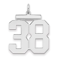 Sterling Silver Rhodium-plated Polished Number 38 Charm view 1