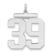 Sterling Silver Rhodium-plated Polished Number 39 Charm view 1