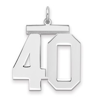 Sterling Silver Rhodium-plated Polished Number 40 Charm view 1