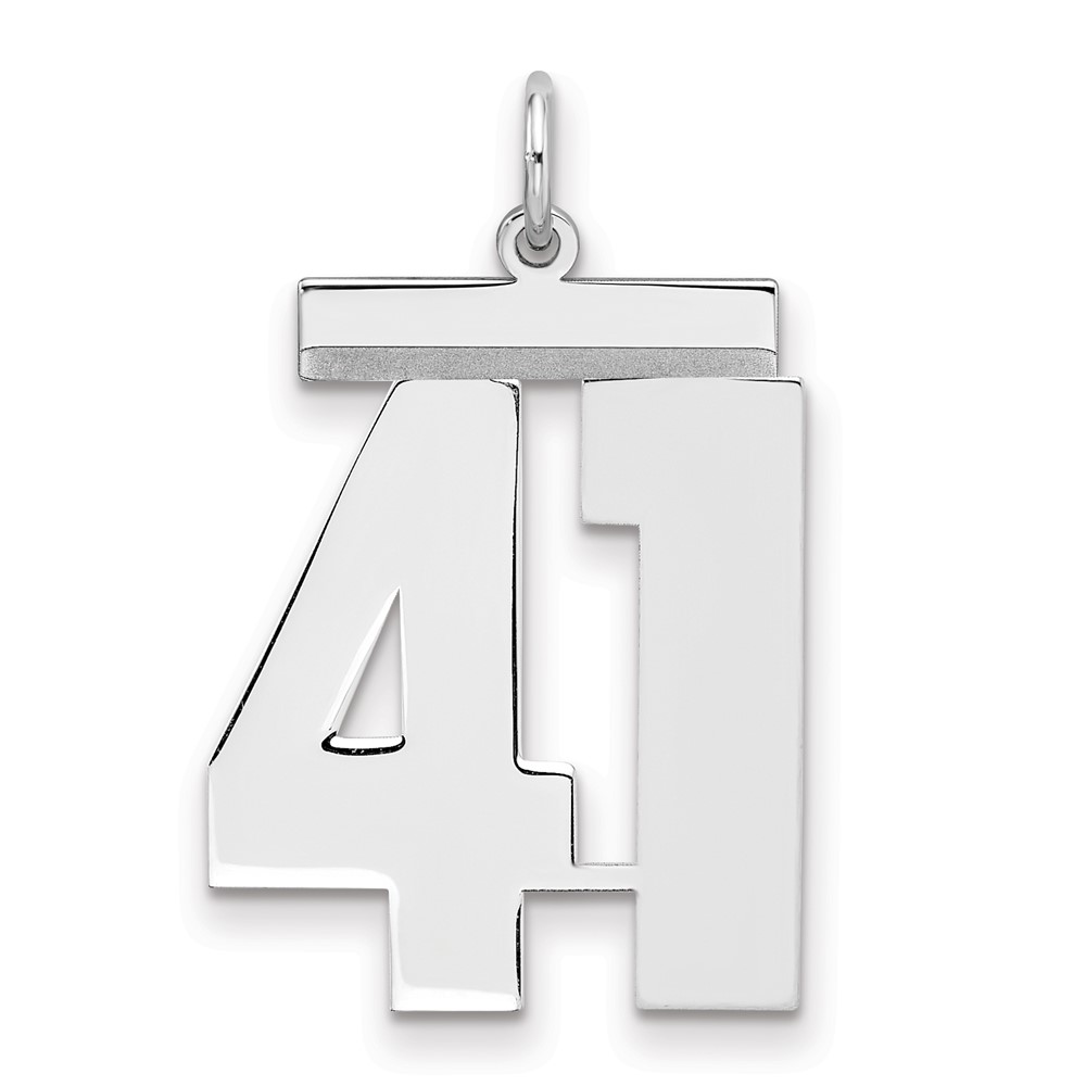 Sterling Silver Rhodium-plated Polished Number 41 Charm