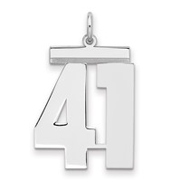 Sterling Silver Rhodium-plated Polished Number 41 Charm view 1