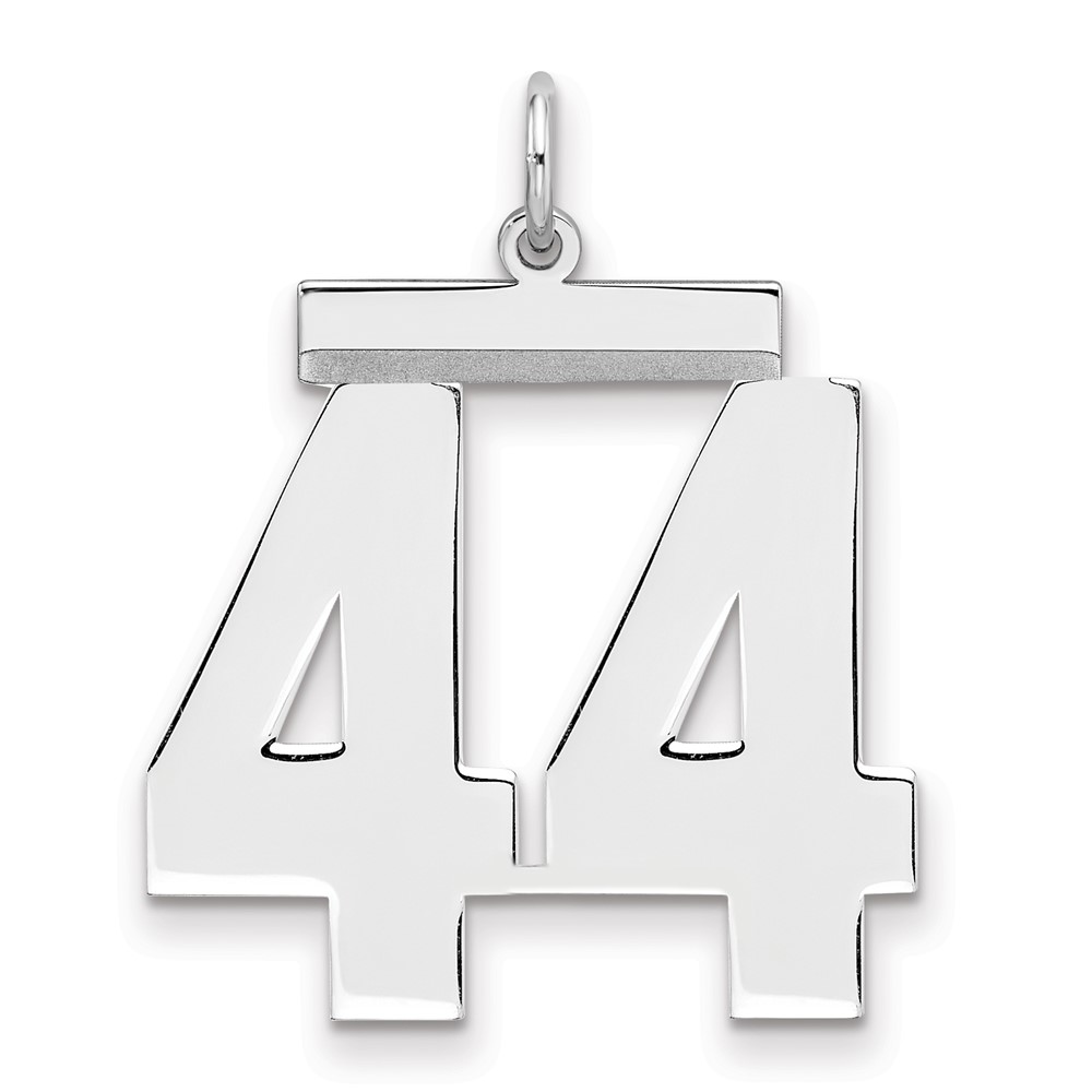 Sterling Silver Rhodium-plated Polished Number 44 Charm