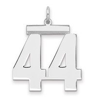 Sterling Silver Rhodium-plated Polished Number 44 Charm view 1