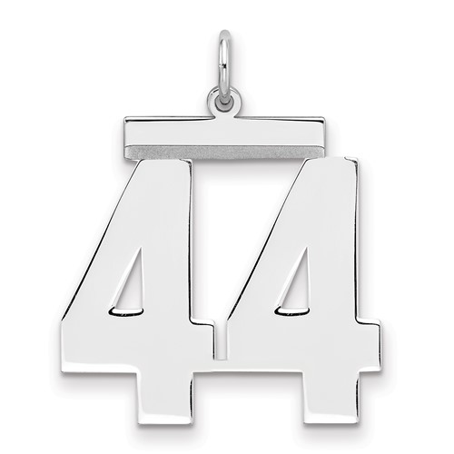 Sterling Silver Rhodium-plated Polished Number 44 Charm