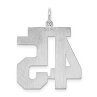 Sterling Silver Rhodium-plated Polished Number 45 Charm view 4