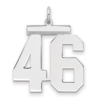 Sterling Silver Rhodium-plated Polished Number 46 Charm view 1