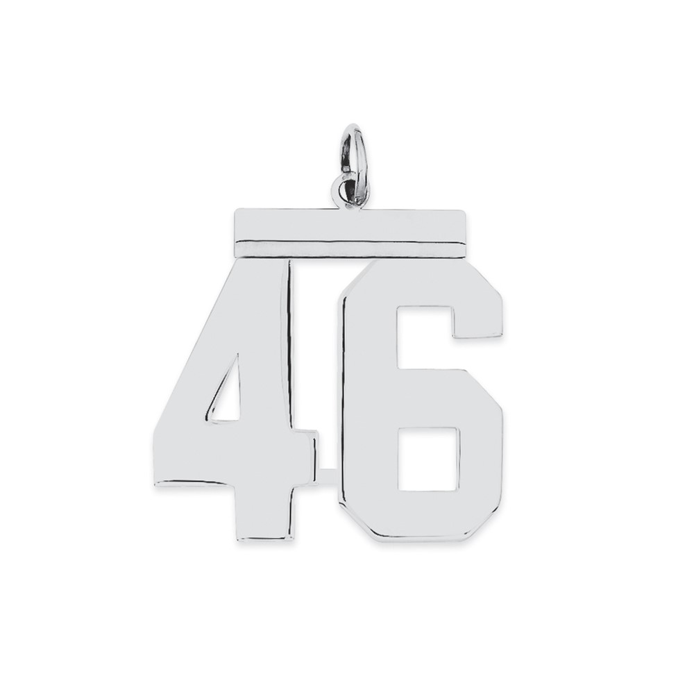 Sterling Silver/Rhodium-plated Polished Number 46 Charm