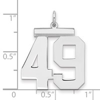 Sterling Silver Rhodium-plated Polished Number 49 Charm view 2
