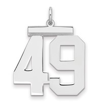 Sterling Silver Rhodium-plated Polished Number 49 Charm view 1