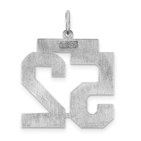 Sterling Silver Rhodium-plated Polished Number 52 Charm view 4