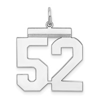 Sterling Silver Rhodium-plated Polished Number 52 Charm view 1