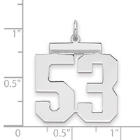 Sterling Silver Rhodium-plated Polished Number 53 Charm view 2