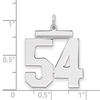 Sterling Silver Rhodium-plated Polished Number 54 Charm view 2