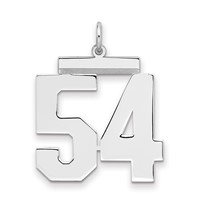 Sterling Silver Rhodium-plated Polished Number 54 Charm view 1