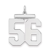 Sterling Silver Rhodium-plated Polished Number 56 Charm view 1