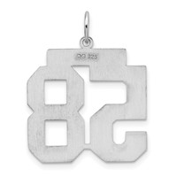 Sterling Silver Rhodium-plated Polished Number 58 Charm view 4