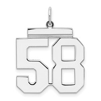 Sterling Silver Rhodium-plated Polished Number 58 Charm view 1