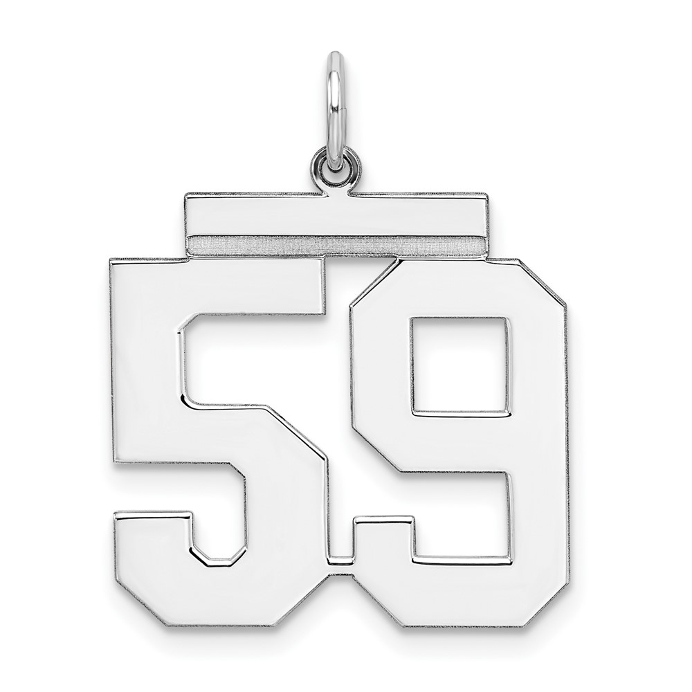 Sterling Silver Rhodium-plated Polished Number 59 Charm