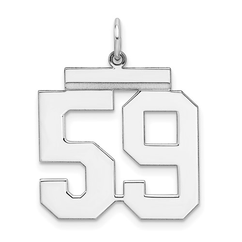 Sterling Silver Rhodium-plated Polished Number 59 Charm